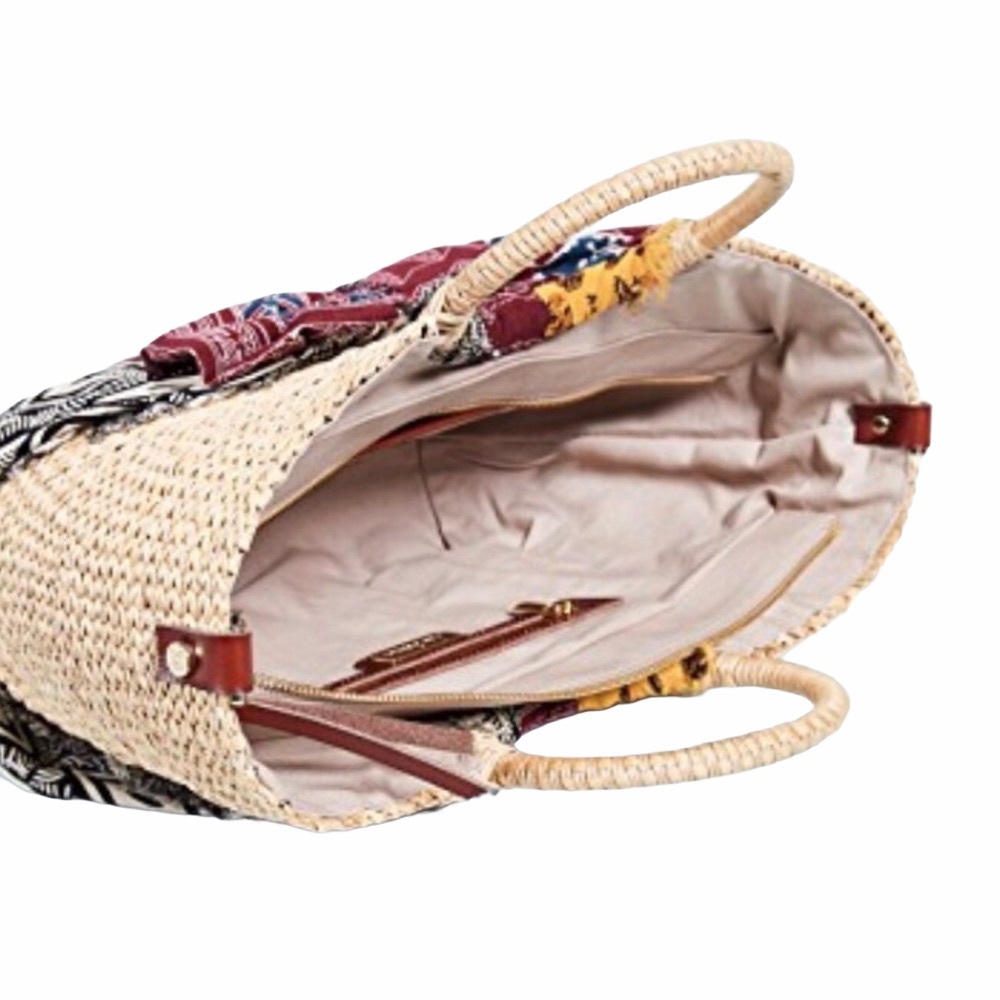 new Sam Edelman ꕥ Jaelynn Straw Crossbody Tote ꕥ - Picture 5 of 14